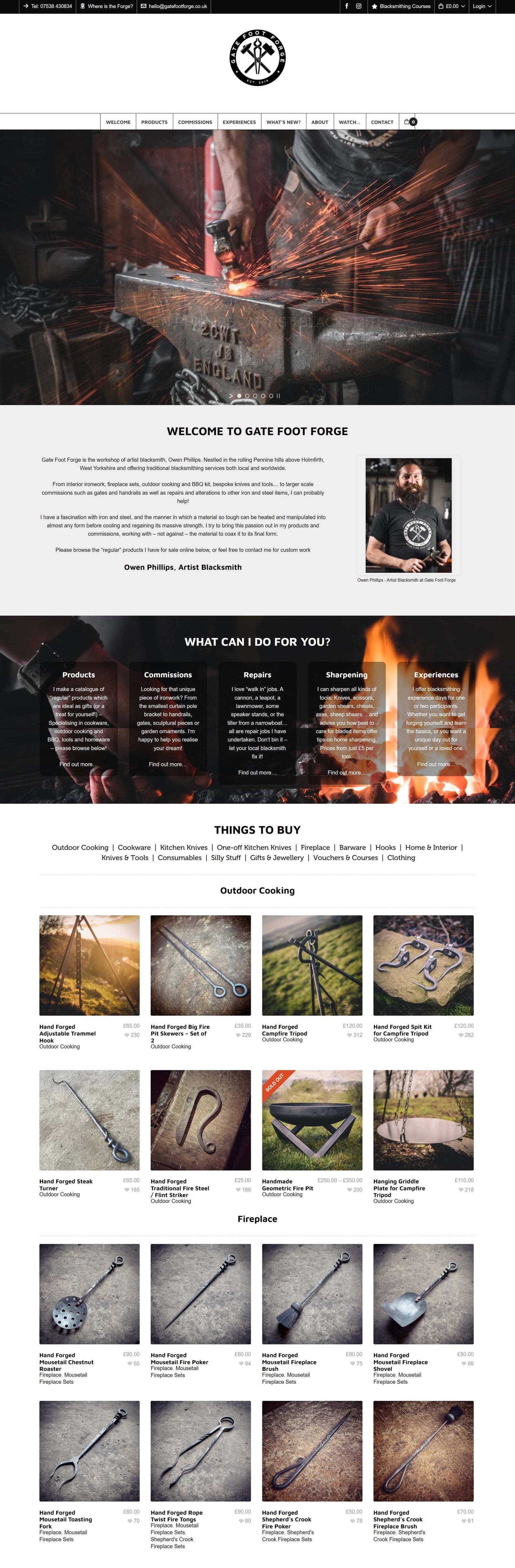 Gate Foot Forge homepage screenshot