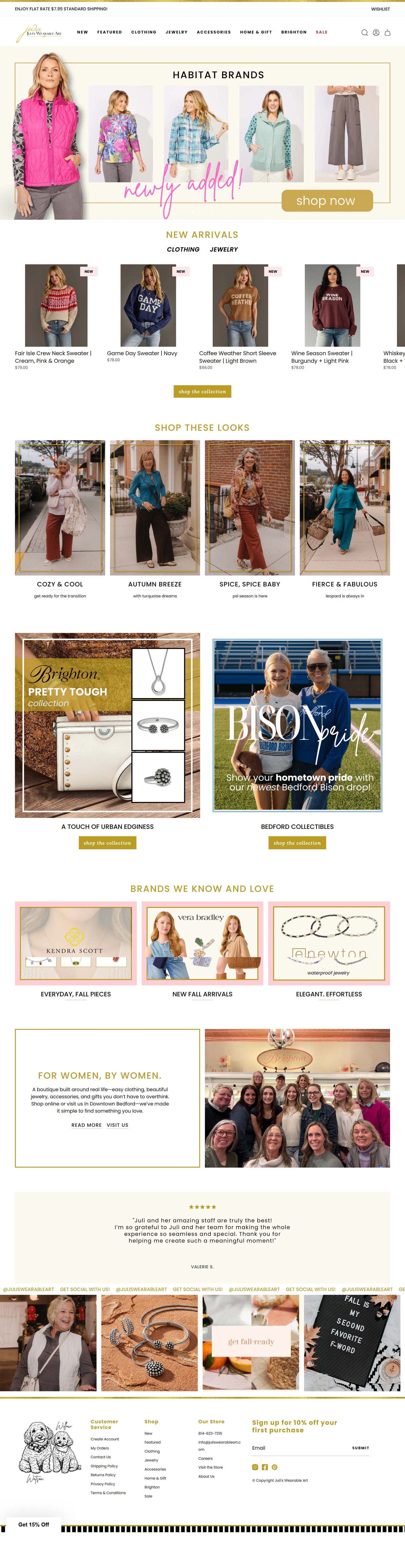 Julis Wearable Art homepage screenshot