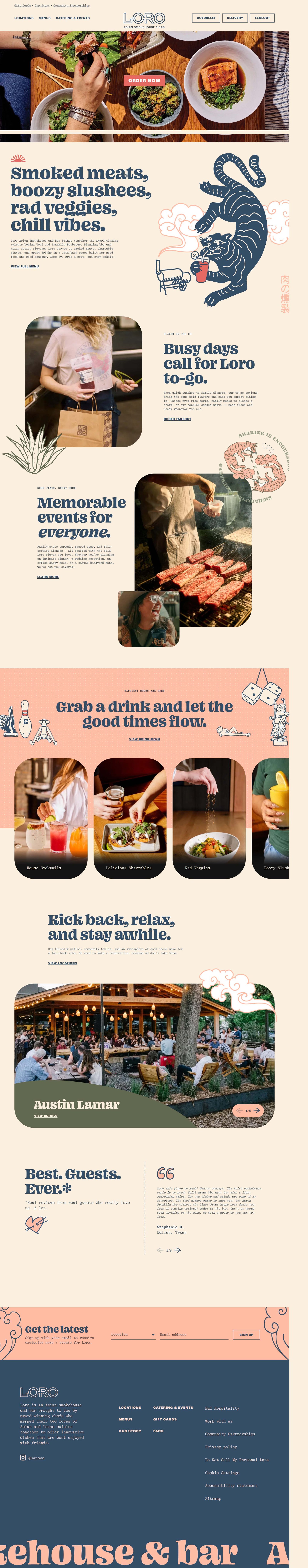 Loro Eats homepage screenshot
