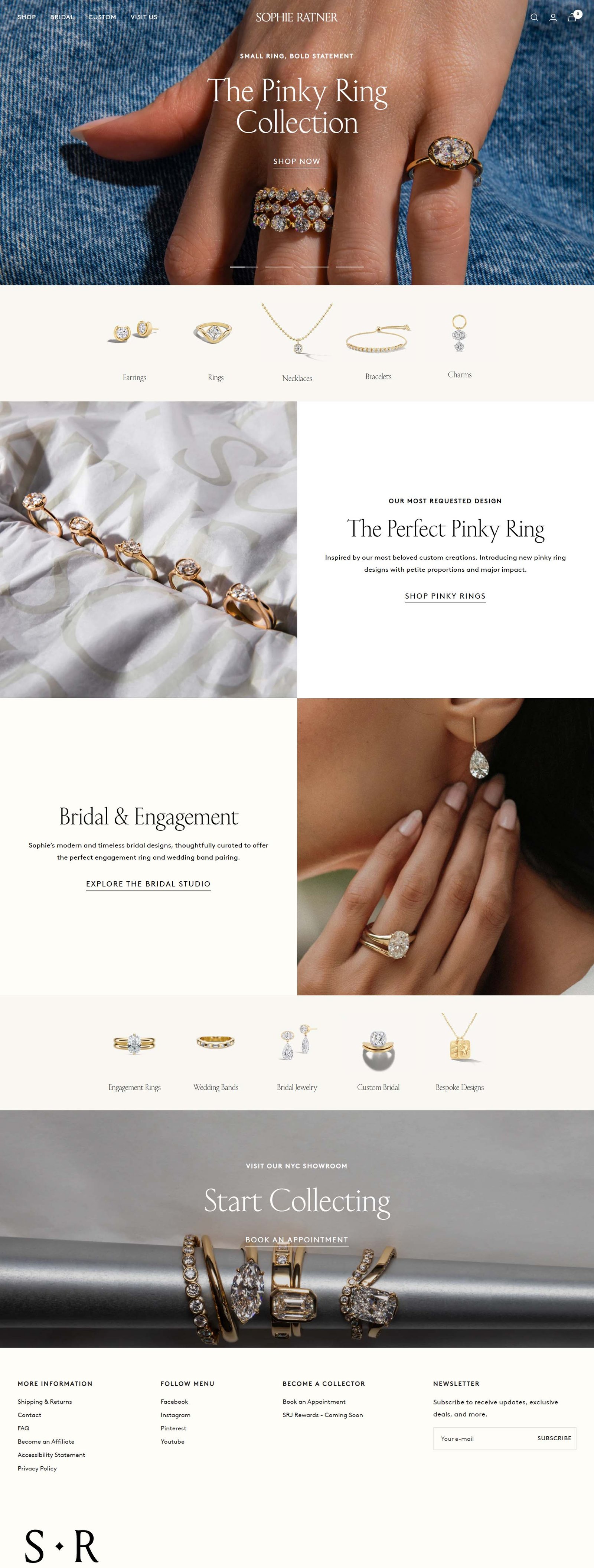 Sophie Ratner Jewelry homepage screenshot